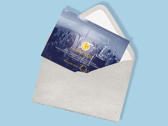Card in an envelope template mockup